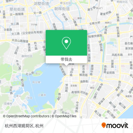 杭州西湖观荷区地图