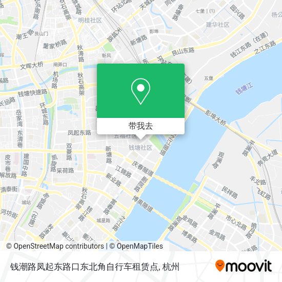 钱潮路凤起东路口东北角自行车租赁点地图