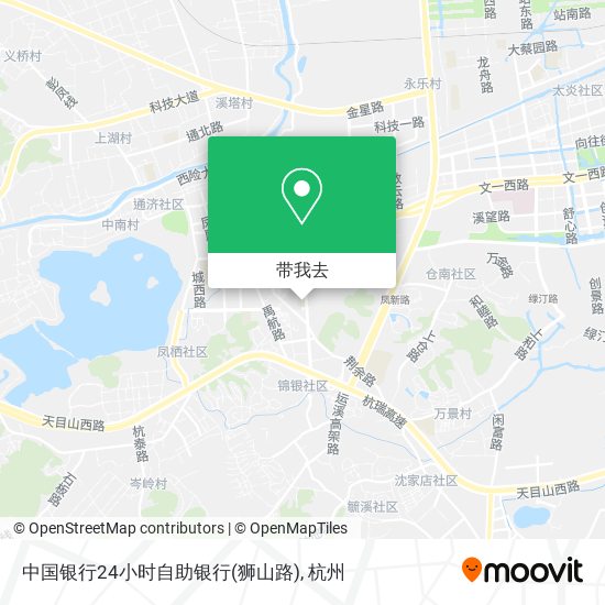 中国银行24小时自助银行(狮山路)地图