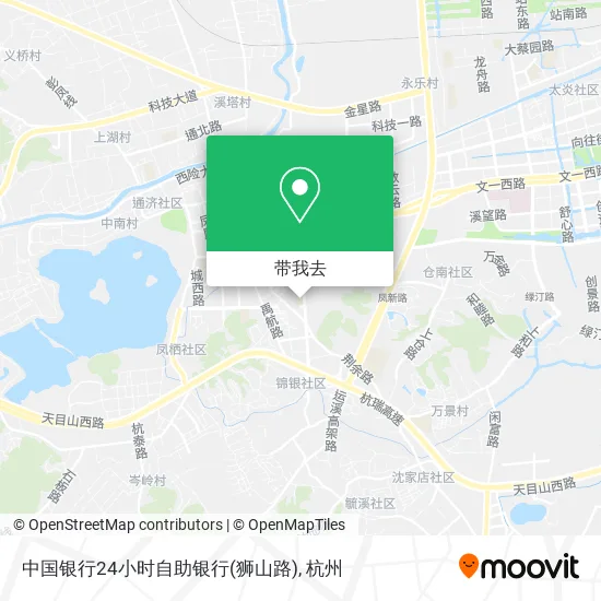 中国银行24小时自助银行(狮山路)地图