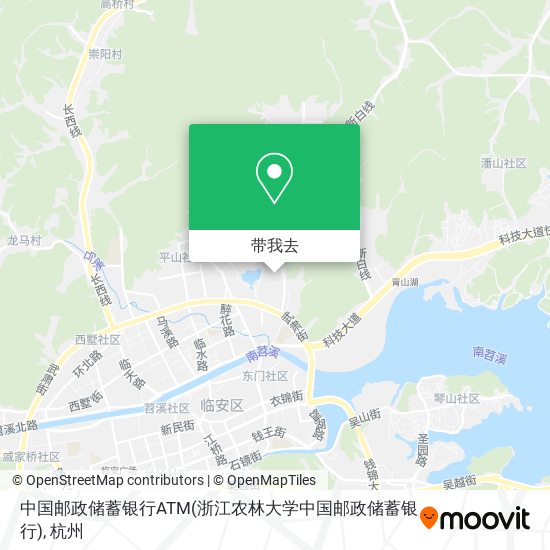 中国邮政储蓄银行ATM(浙江农林大学中国邮政储蓄银行)地图
