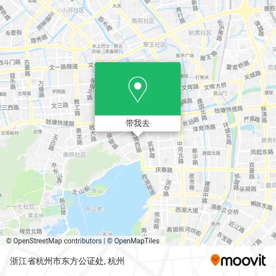 如何乘坐 公交 或 地铁 前往西湖区的浙江省杭州市东方公证处?