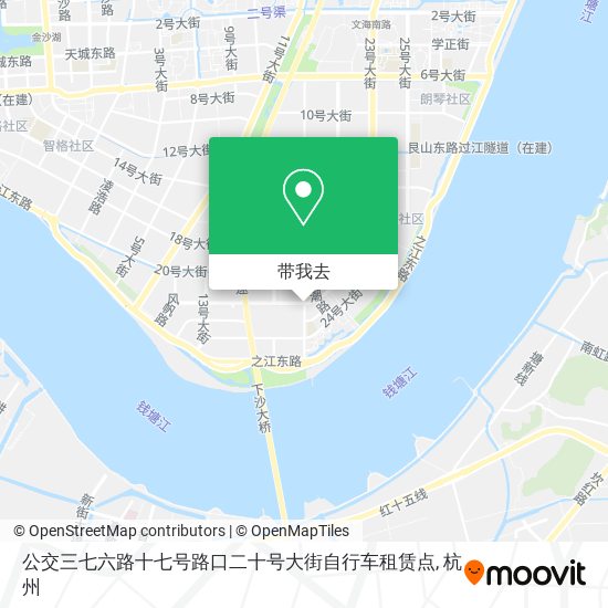 公交三七六路十七号路口二十号大街自行车租赁点地图