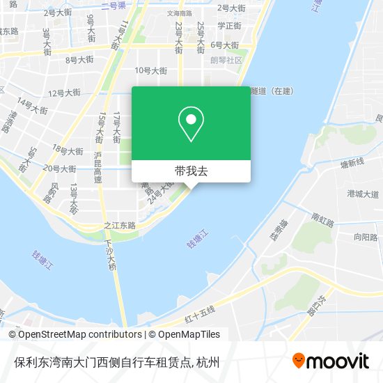 保利东湾南大门西侧自行车租赁点地图