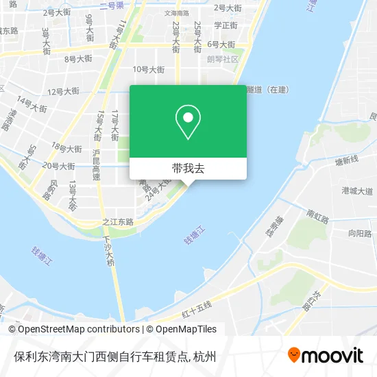 保利东湾南大门西侧自行车租赁点地图