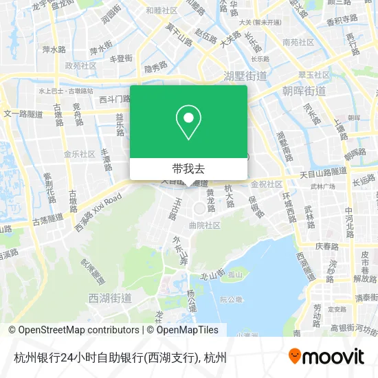 杭州银行24小时自助银行(西湖支行)地图