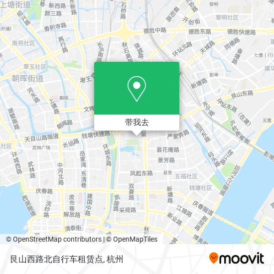 艮山西路北自行车租赁点地图