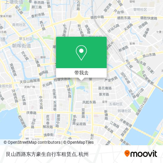 艮山西路东方豪生自行车租赁点地图