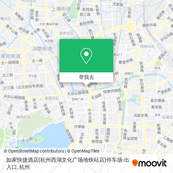 如家快捷酒店(杭州西湖文化广场地铁站店)停车场-出入口地图