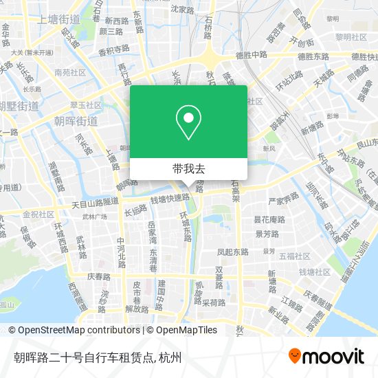 朝晖路二十号自行车租赁点地图