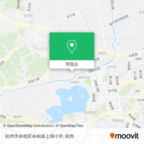 杭州市余杭区余杭镇上湖小学地图