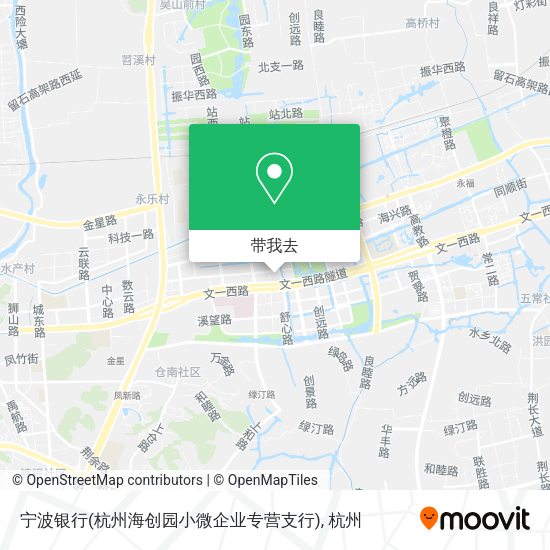 宁波银行(杭州海创园小微企业专营支行)地图