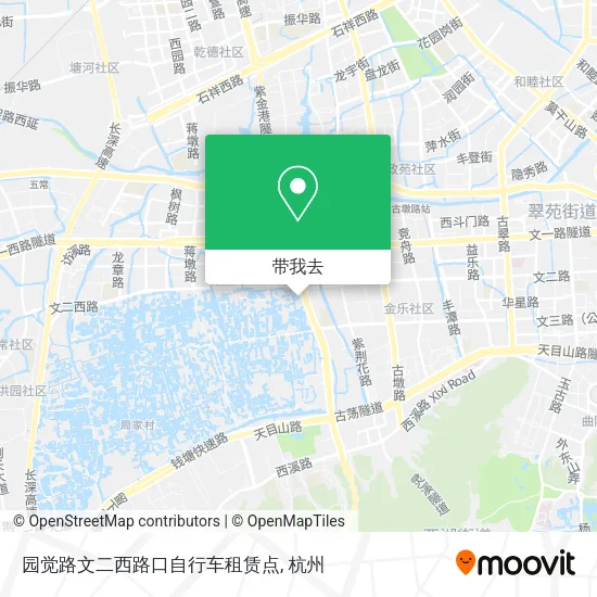 园觉路文二西路口自行车租赁点地图