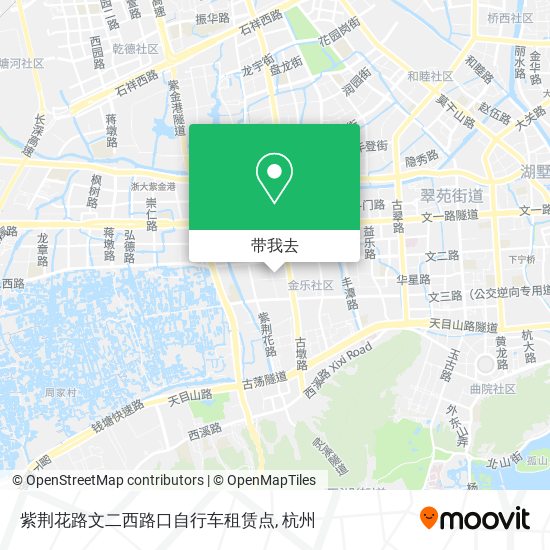 紫荆花路文二西路口自行车租赁点地图