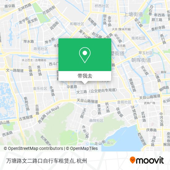 万塘路文二路口自行车租赁点地图