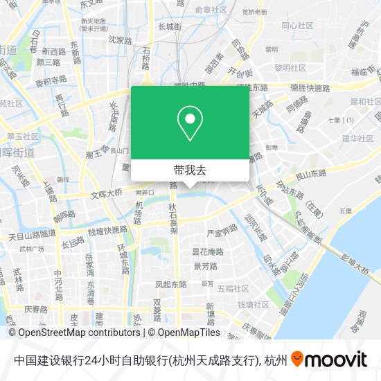 中国建设银行24小时自助银行(杭州天成路支行)地图