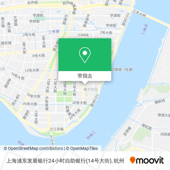 上海浦东发展银行24小时自助银行(14号大街)地图