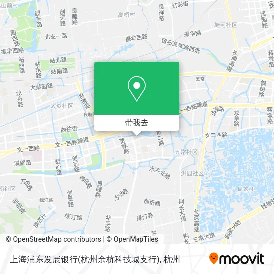 上海浦东发展银行(杭州余杭科技城支行)地图