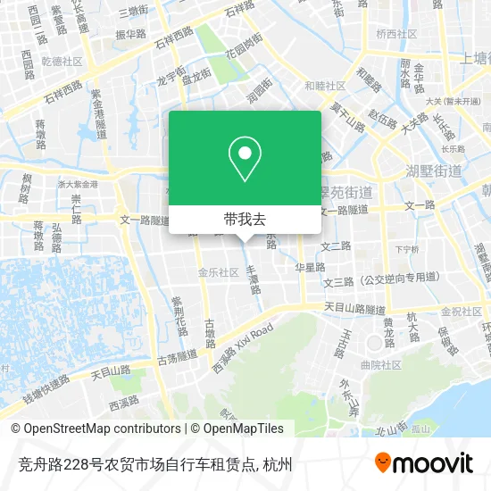 竞舟路228号农贸市场自行车租赁点地图
