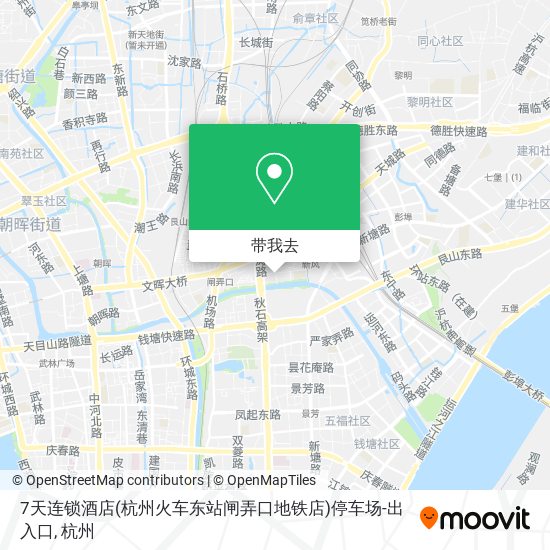 7天连锁酒店(杭州火车东站闸弄口地铁店)停车场-出入口地图