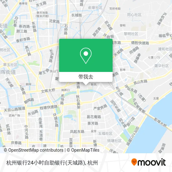 杭州银行24小时自助银行(天城路)地图