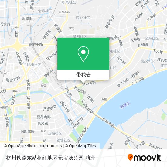 杭州铁路东站枢纽地区元宝塘公园地图