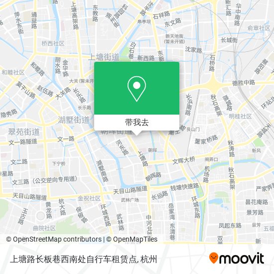上塘路长板巷西南处自行车租赁点地图
