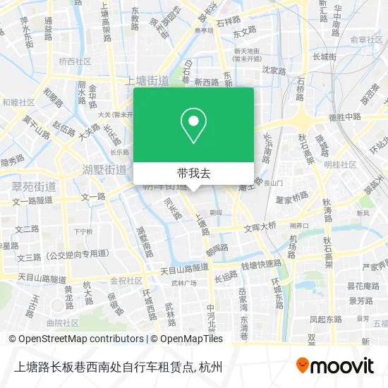 上塘路长板巷西南处自行车租赁点地图