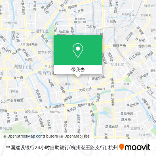 中国建设银行24小时自助银行(杭州潮王路支行)地图