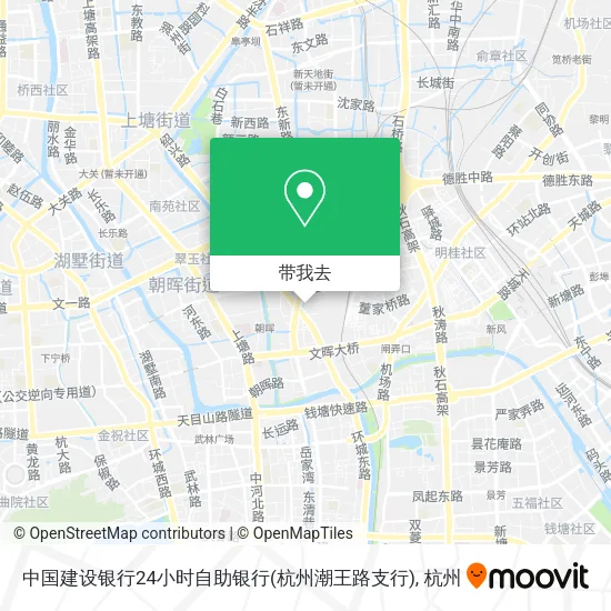 中国建设银行24小时自助银行(杭州潮王路支行)地图