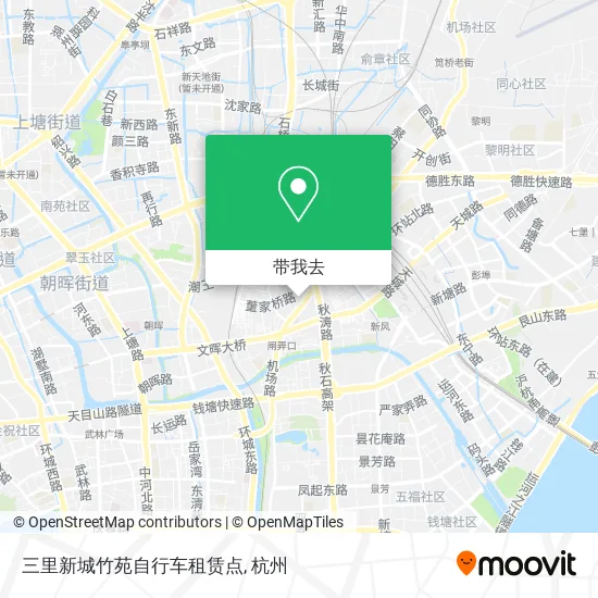 三里新城竹苑自行车租赁点地图