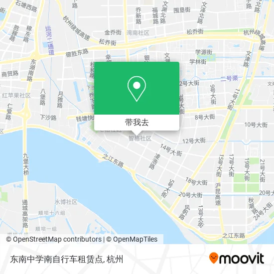 东南中学南自行车租赁点地图