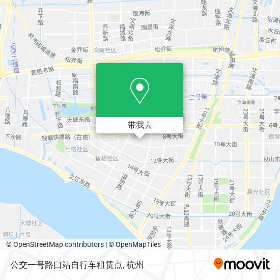 公交一号路口站自行车租赁点地图