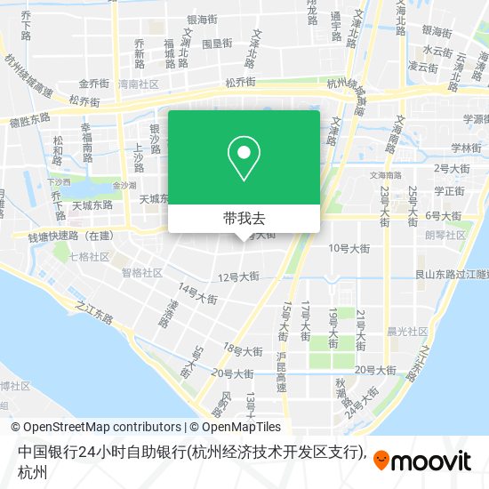 中国银行24小时自助银行(杭州经济技术开发区支行)地图