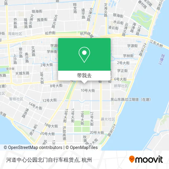 河道中心公园北门自行车租赁点地图