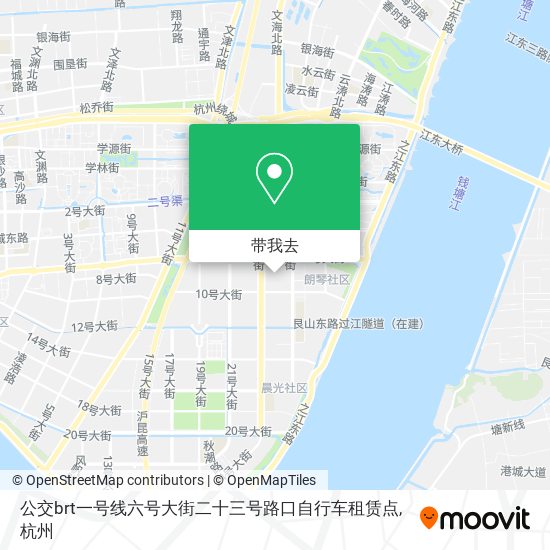 公交brt一号线六号大街二十三号路口自行车租赁点地图