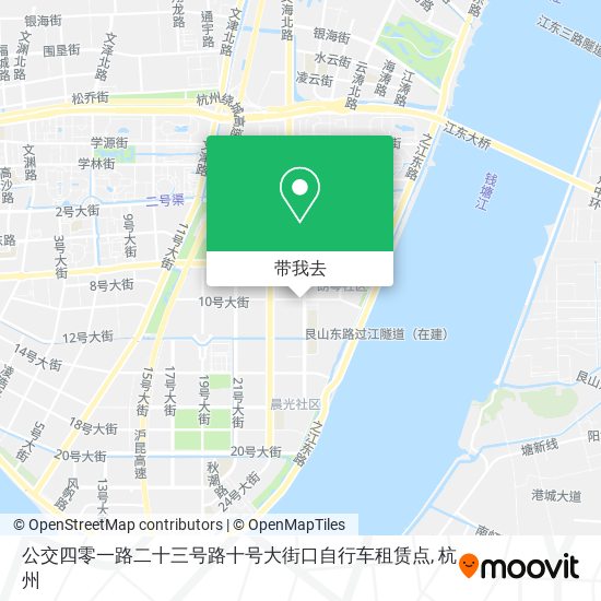 公交四零一路二十三号路十号大街口自行车租赁点地图