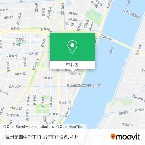 杭州第四中学正门自行车租赁点地图