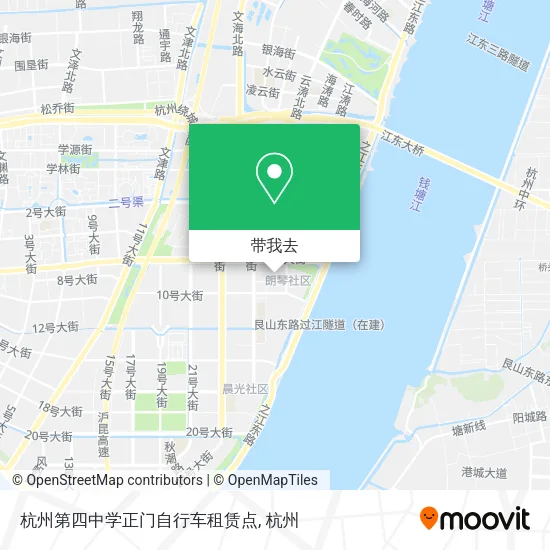 杭州第四中学正门自行车租赁点地图