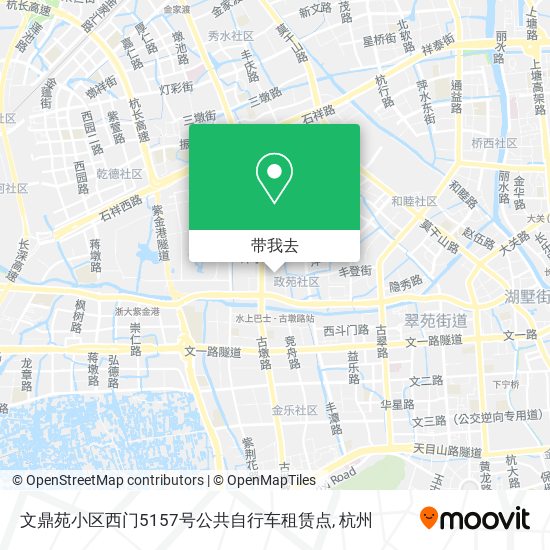 文鼎苑小区西门5157号公共自行车租赁点地图