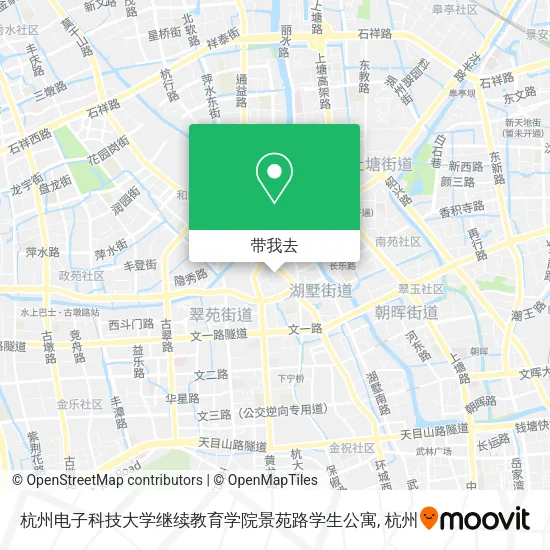杭州电子科技大学继续教育学院景苑路学生公寓地图