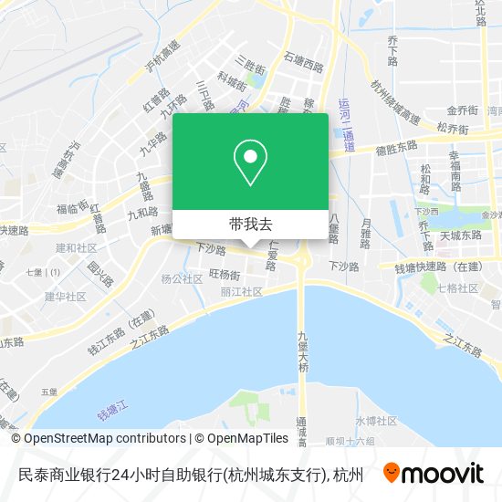 民泰商业银行24小时自助银行(杭州城东支行)地图