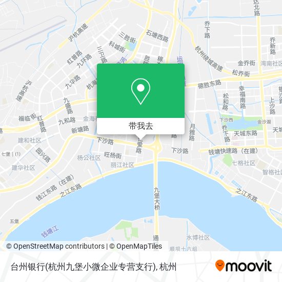 台州银行(杭州九堡小微企业专营支行)地图