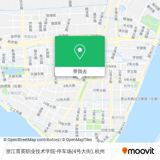 浙江育英职业技术学院-停车场(4号大街)地图