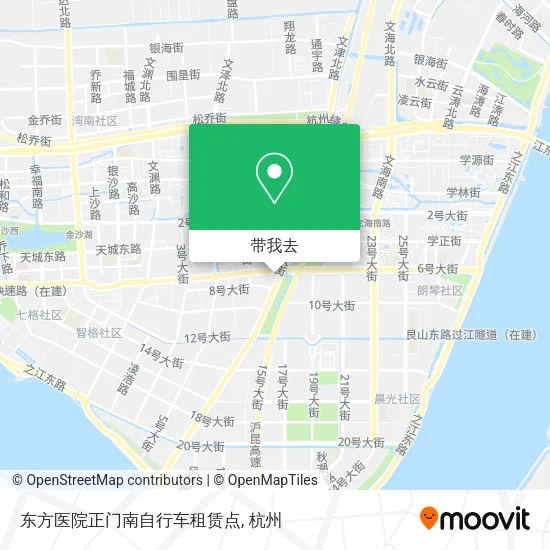 东方医院正门南自行车租赁点地图
