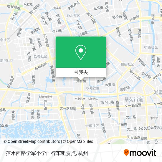 萍水西路学军小学自行车租赁点地图