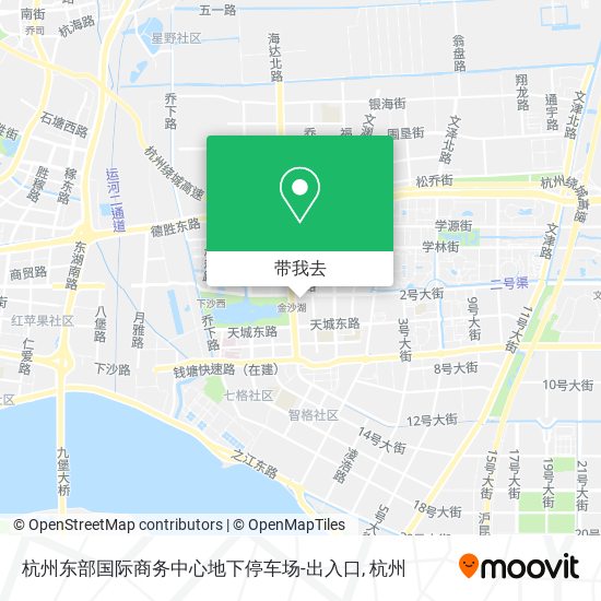 杭州东部国际商务中心地下停车场-出入口地图