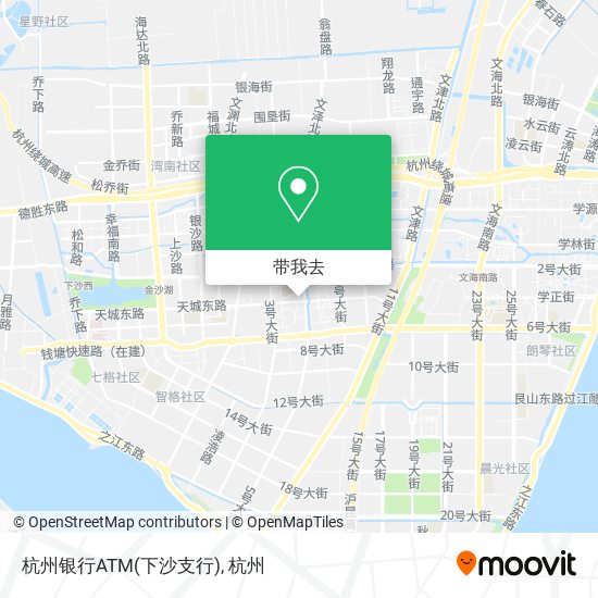 杭州银行ATM(下沙支行)地图