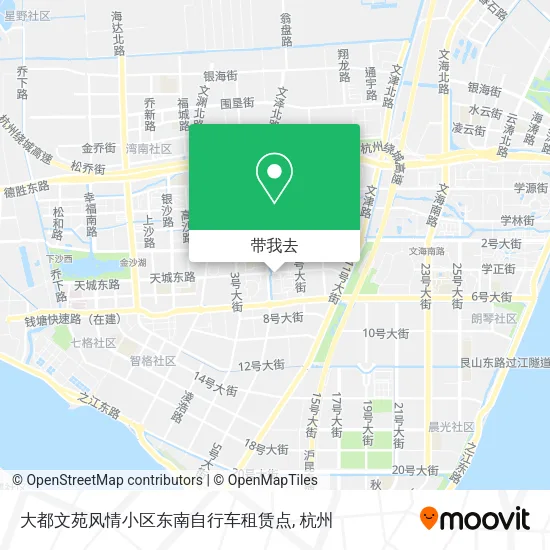 大都文苑风情小区东南自行车租赁点地图