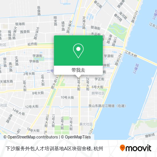 下沙服务外包人才培训基地A区块宿舍楼地图